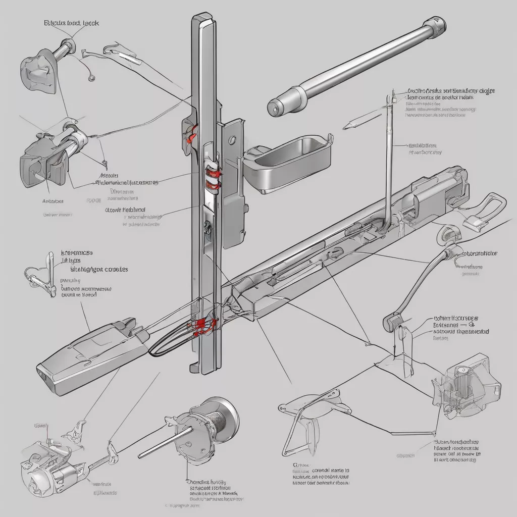 Các bộ phận cơ bản của cơ cấu khóa cửa xe ô tô