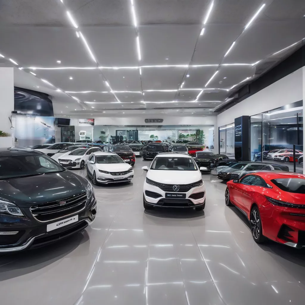 Variedade de carros de 7 lugares na concessionária