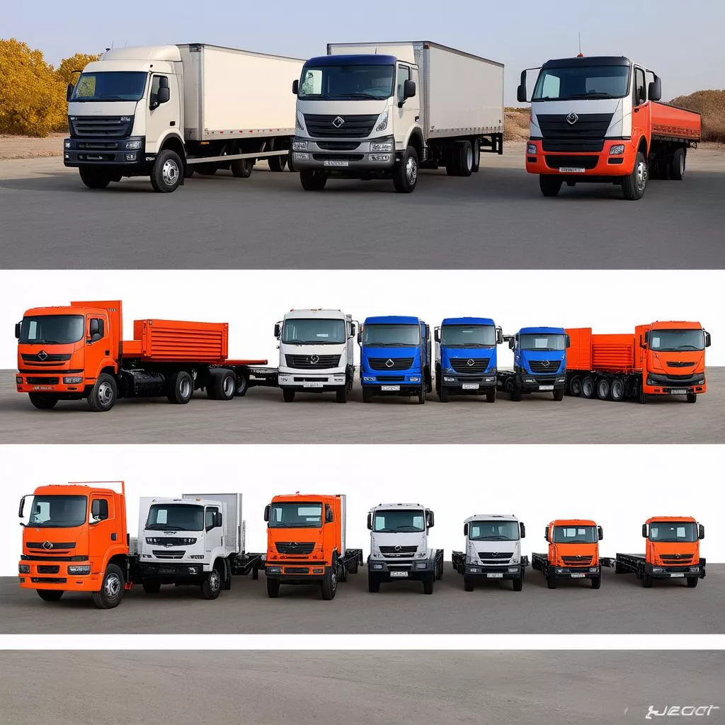 Différents types de camions