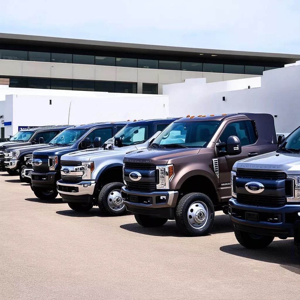 डीलरशिप पर ट्रक