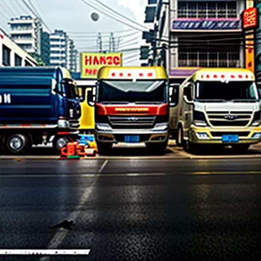 Various truck models in Hanoi