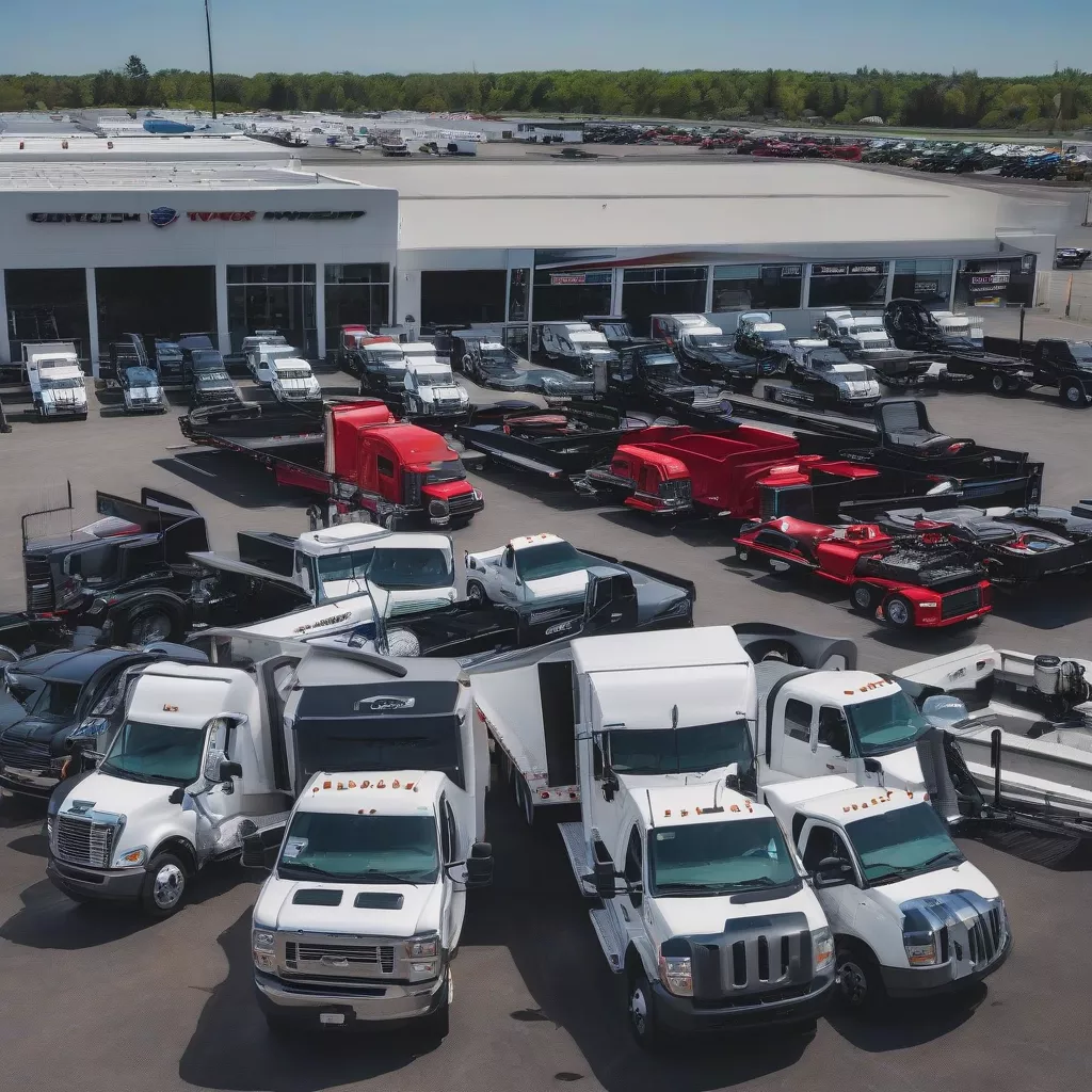 Verschiedene Lkw-Modelle in Hanoi