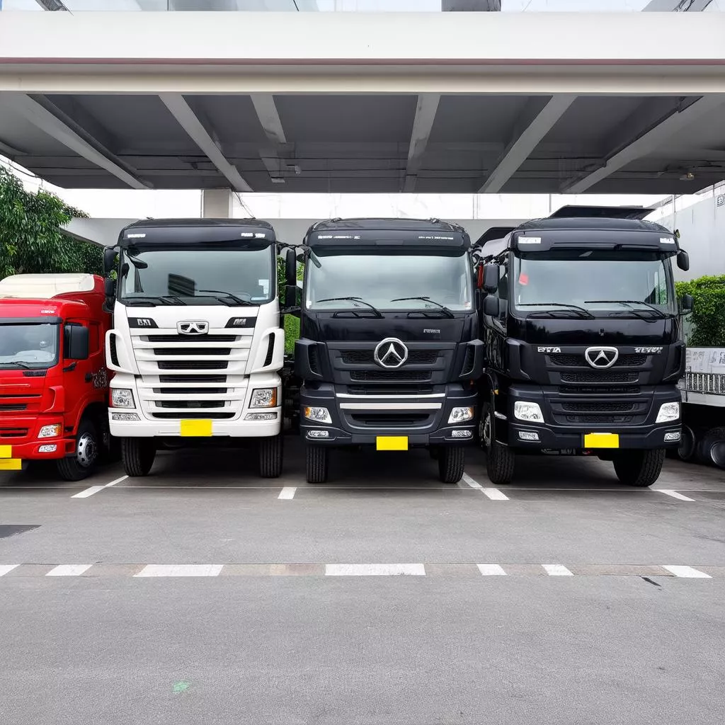 Various truck brands in Hanoi