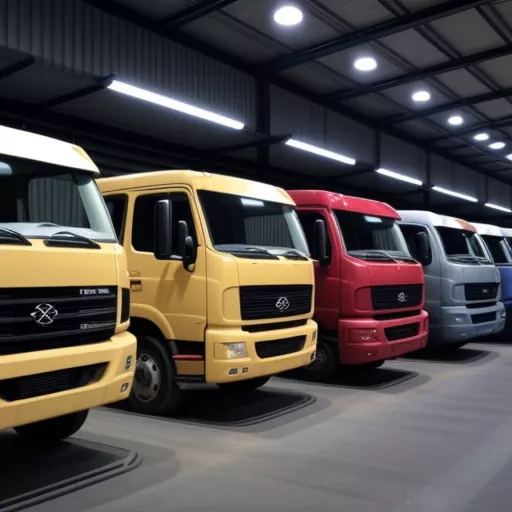 Various truck models at Xe Tai Ha Noi dealership