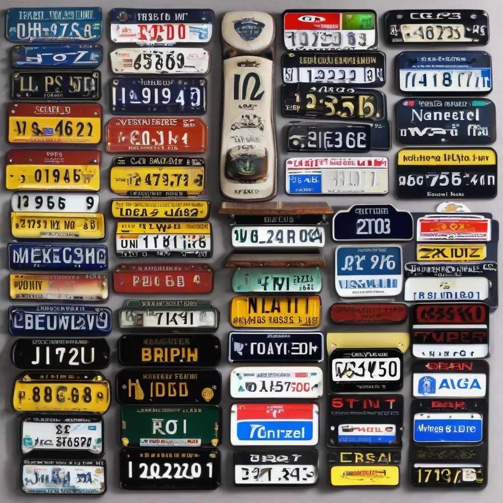 Berbagai jenis plat nomor telepon mobil