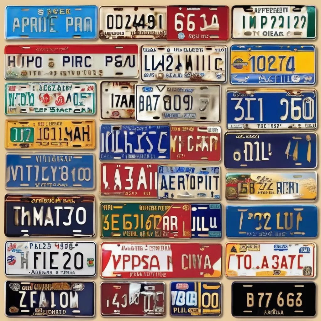 다양한 자동차 번호판