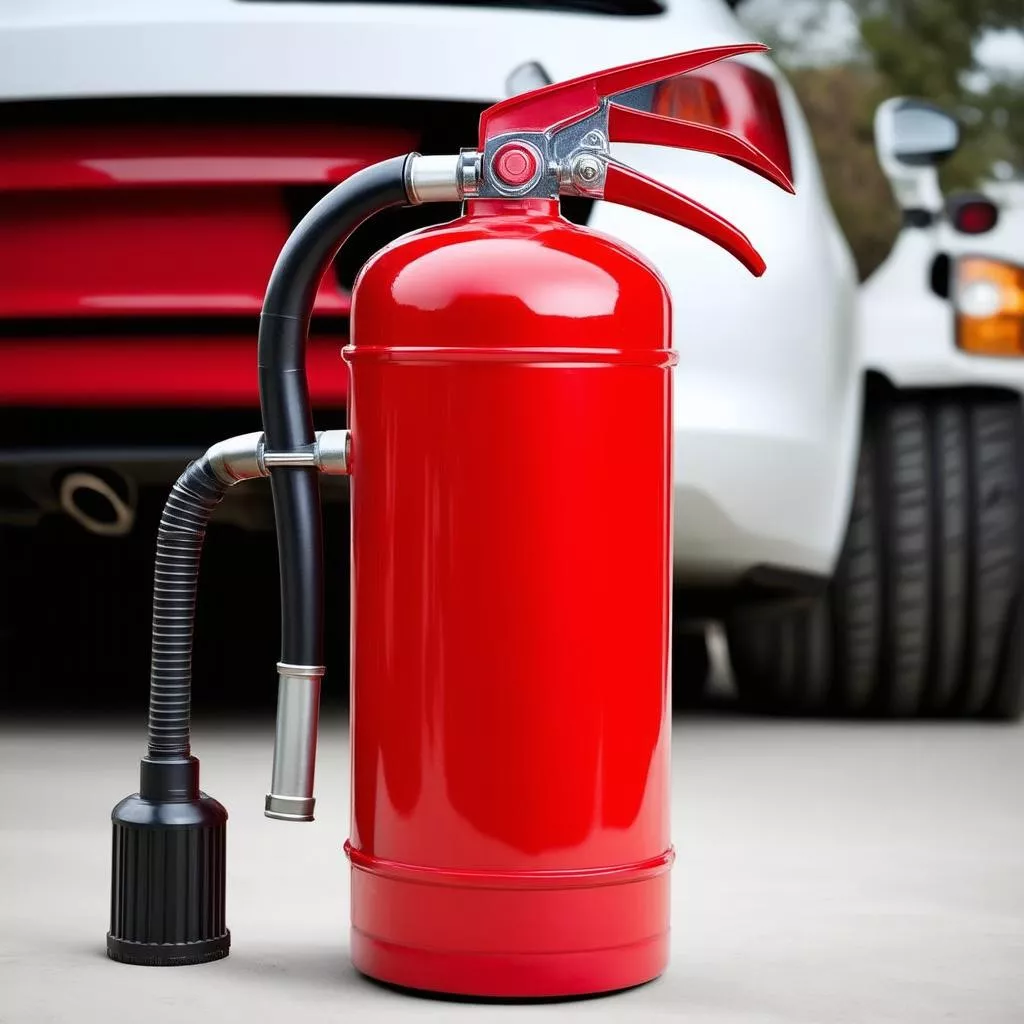 Various types of car fire extinguishers