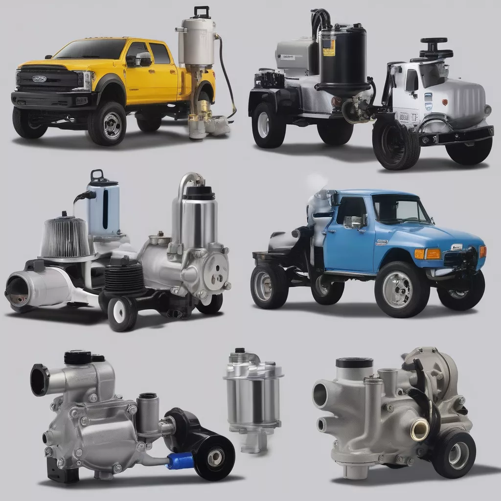 Various types of car water pumps