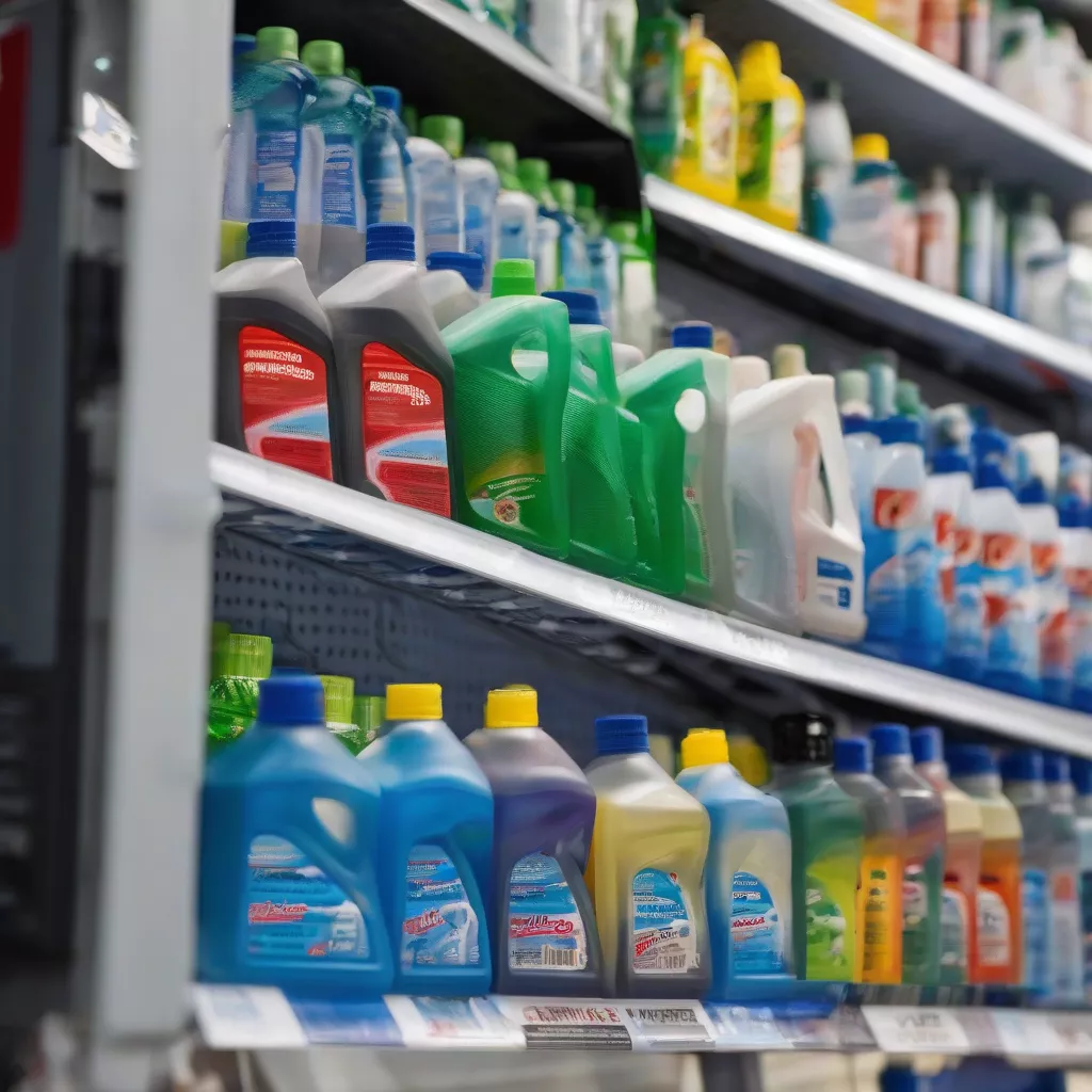 Variedade de líquidos limpa para-brisas