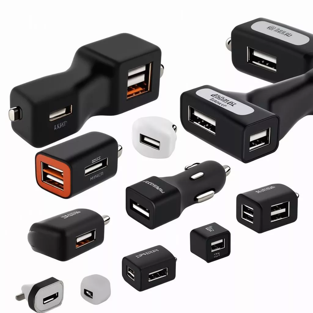 Various types of car chargers