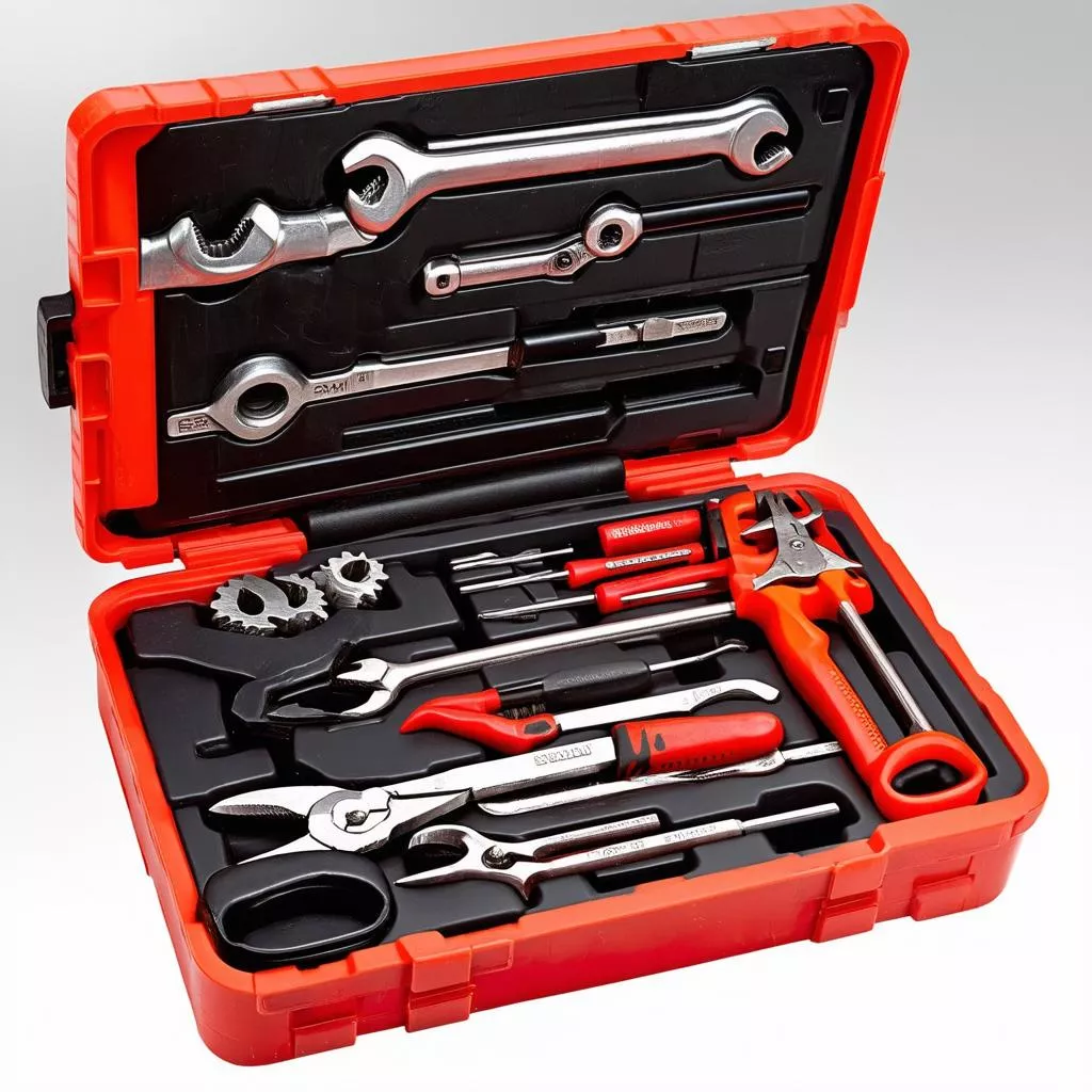 다양한 트럭 정비 도구