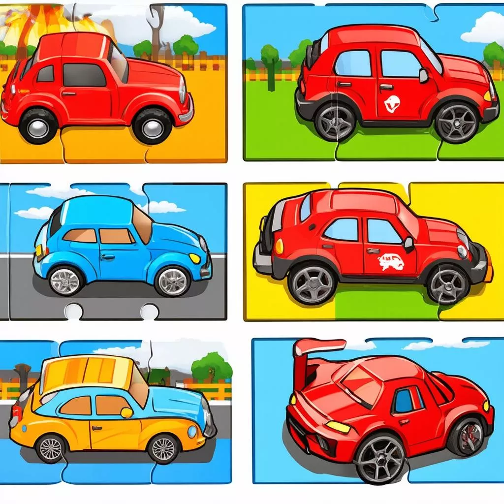 Các loại ghép hình ô tô cho bé