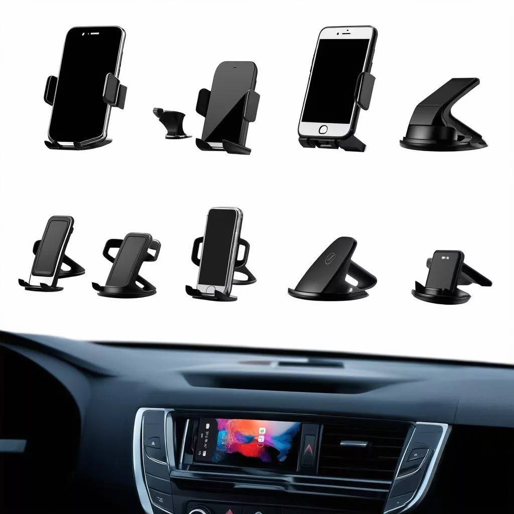 Varietà di supporti auto per smartphone moderni