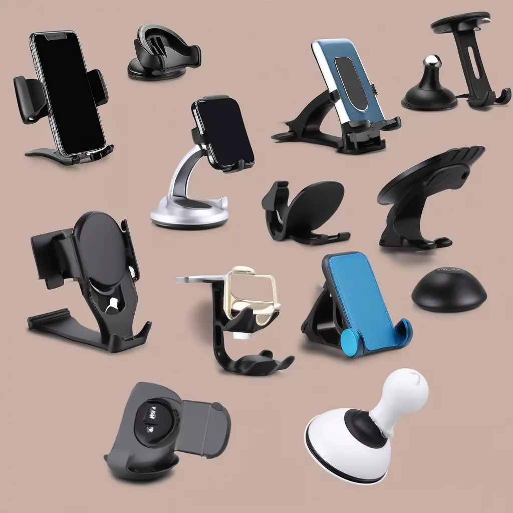 Various types of car phone mounts