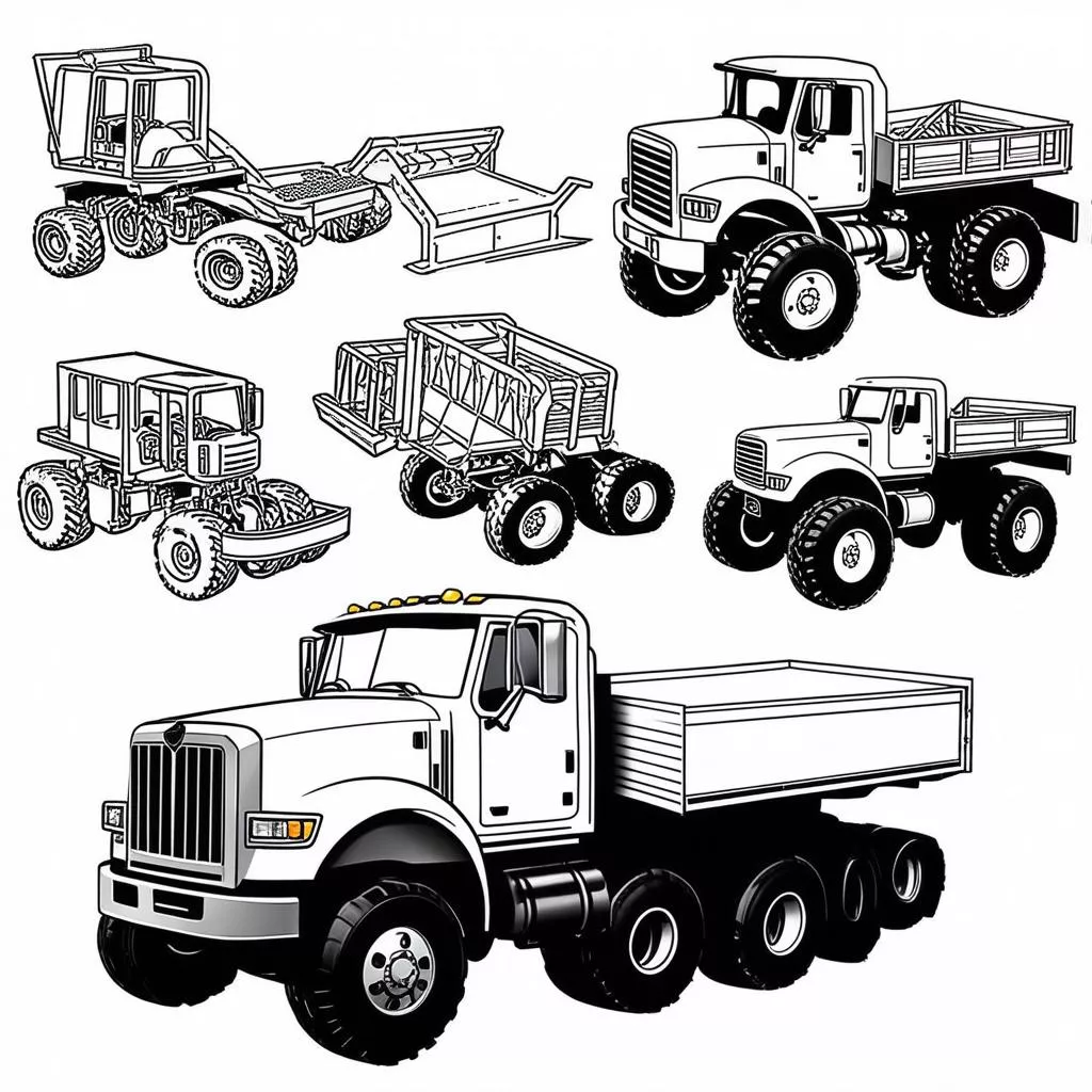 Berbagai jenis buku mewarnai truk untuk anak