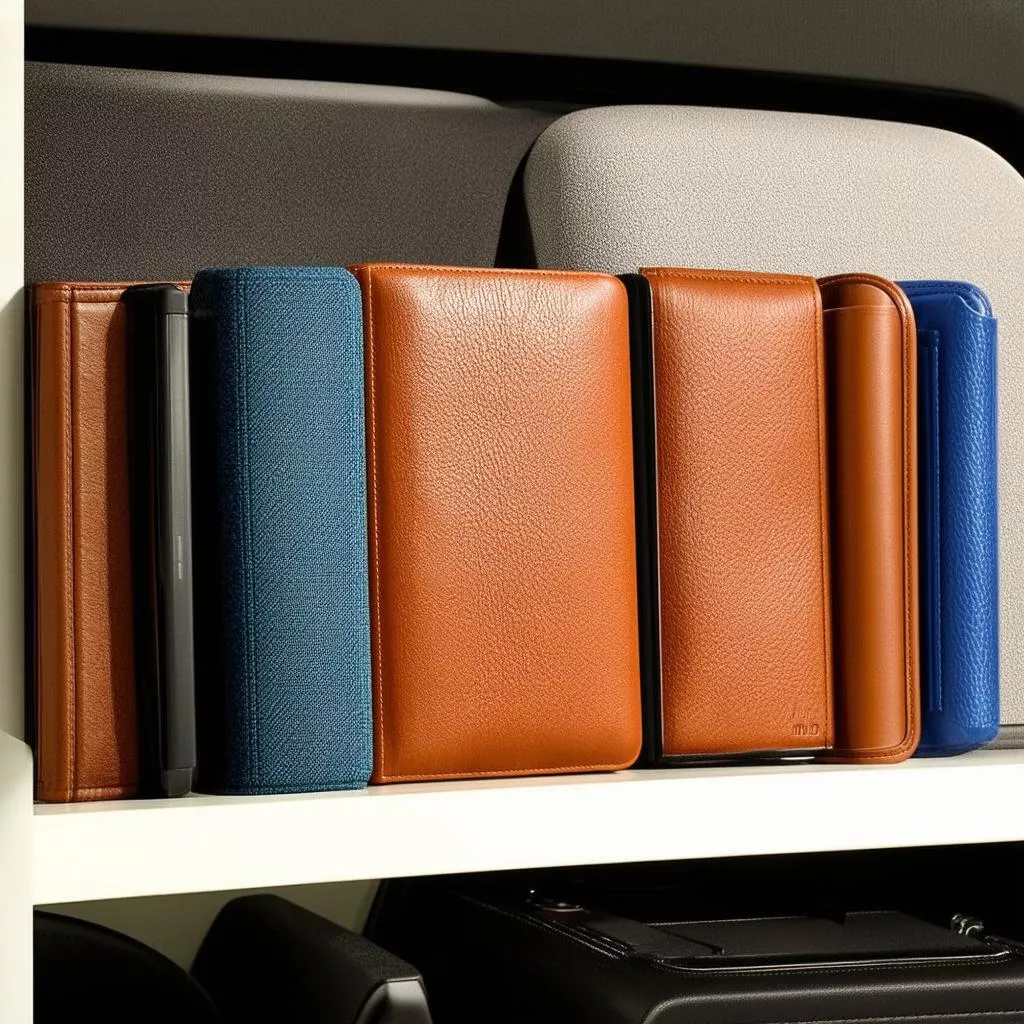 Various car document wallets