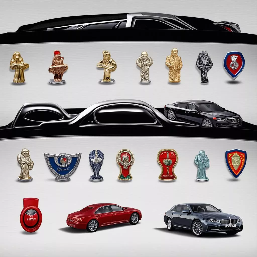 Various luxury car figurines