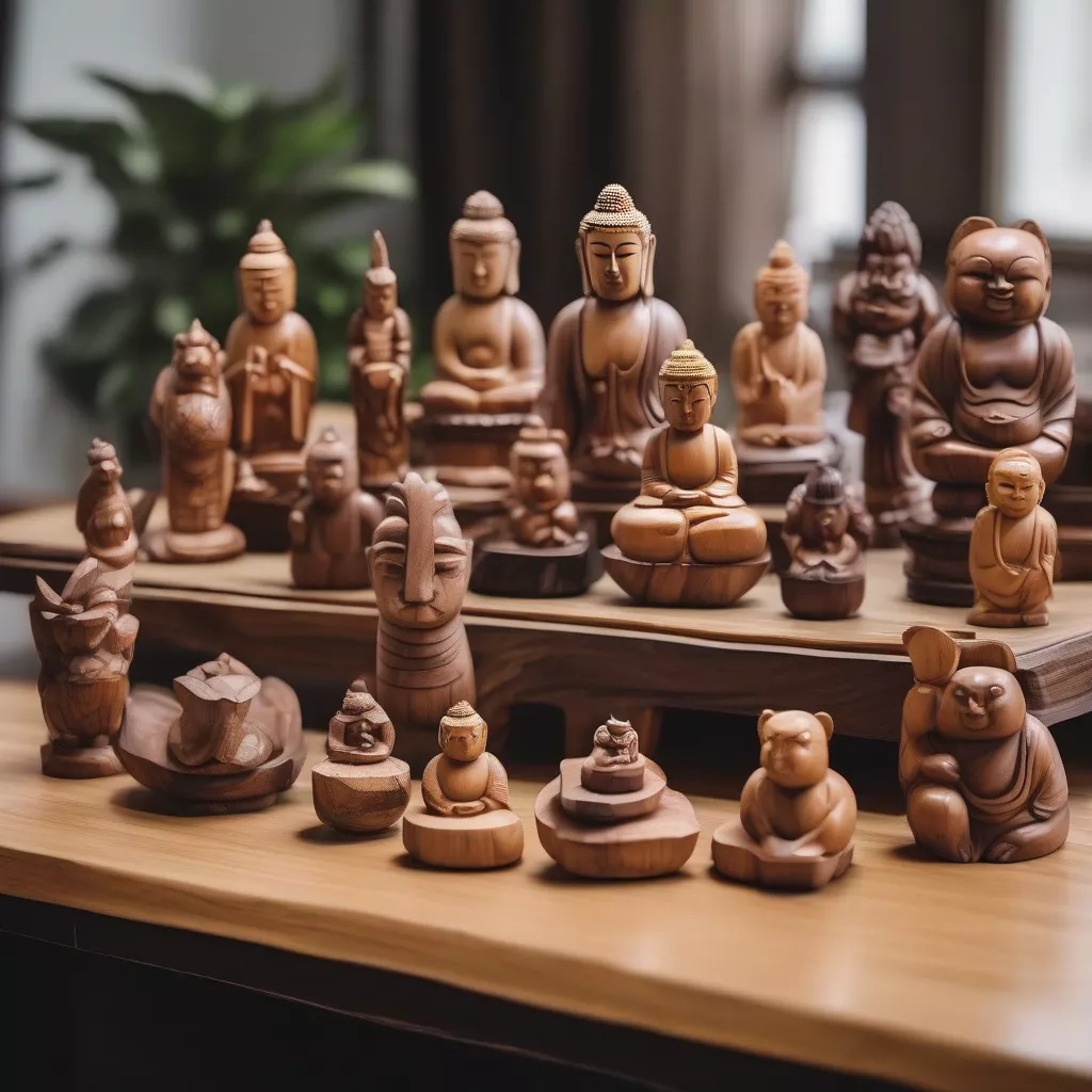 Various types of aromatic wooden car statues