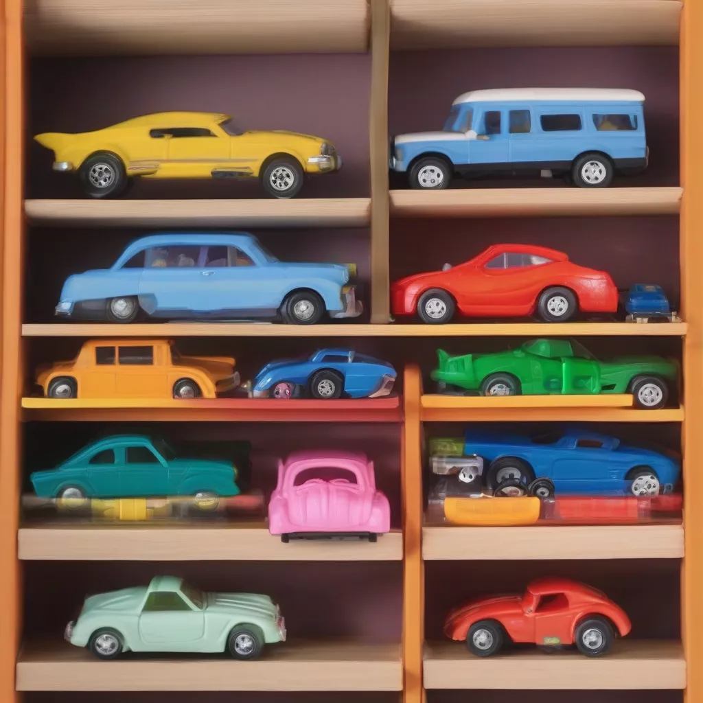 Various types of toy cars