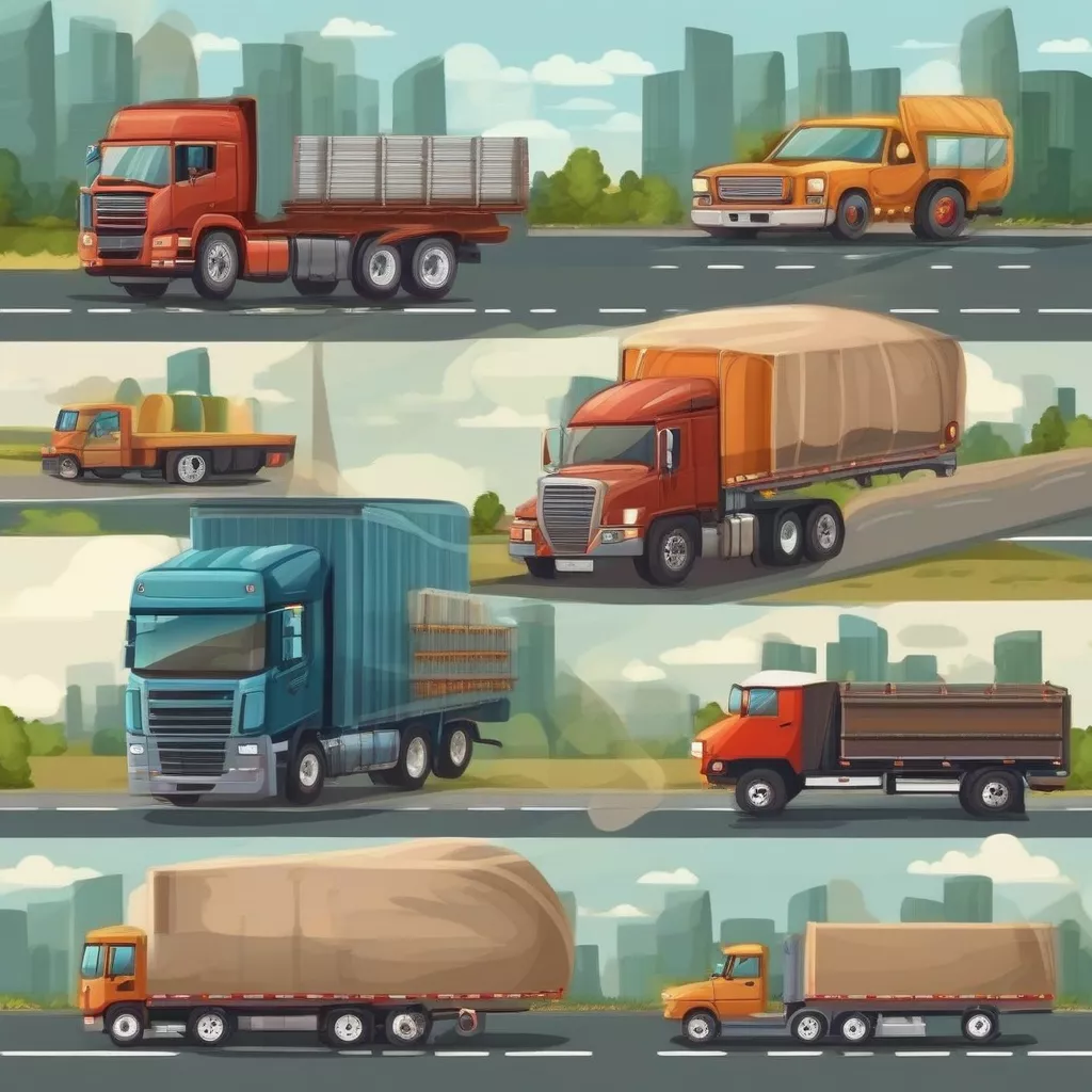 Different types of trucks.