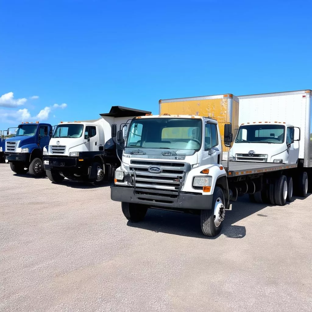 Various types of trucks
