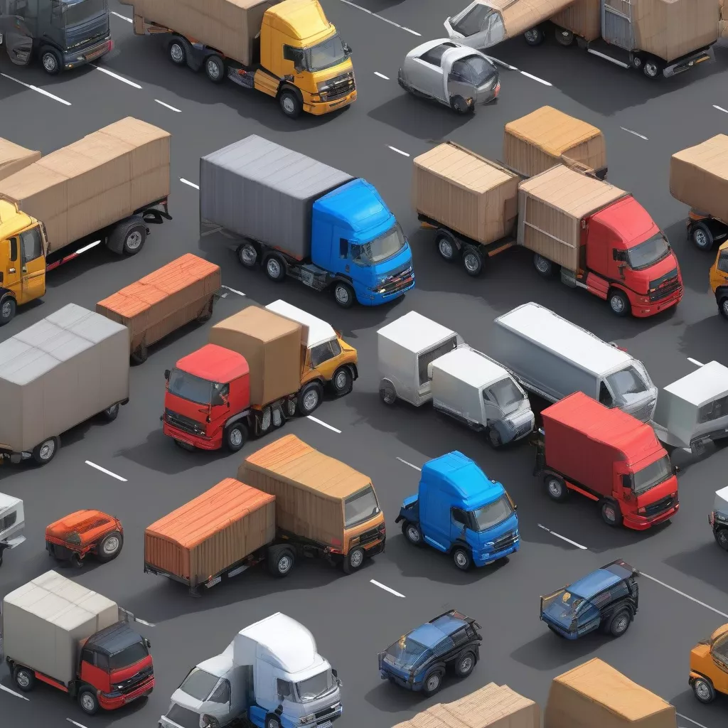 Verschiedene Arten von Lastwagen