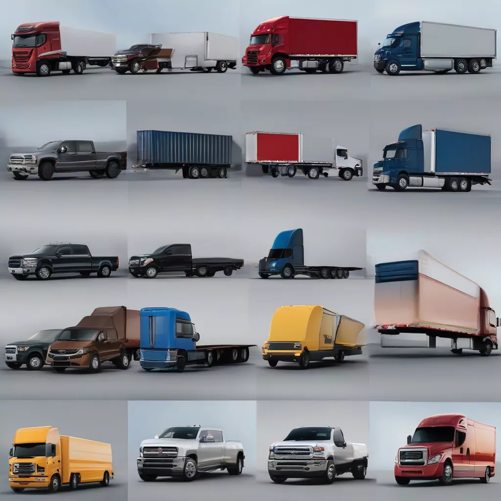 Various types of trucks