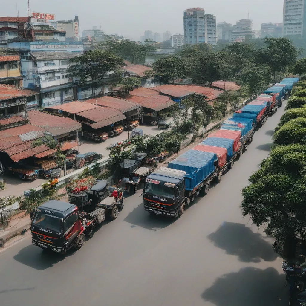 하노이의 다양한 트럭