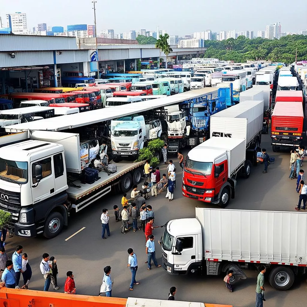 Various trucks in Hanoi