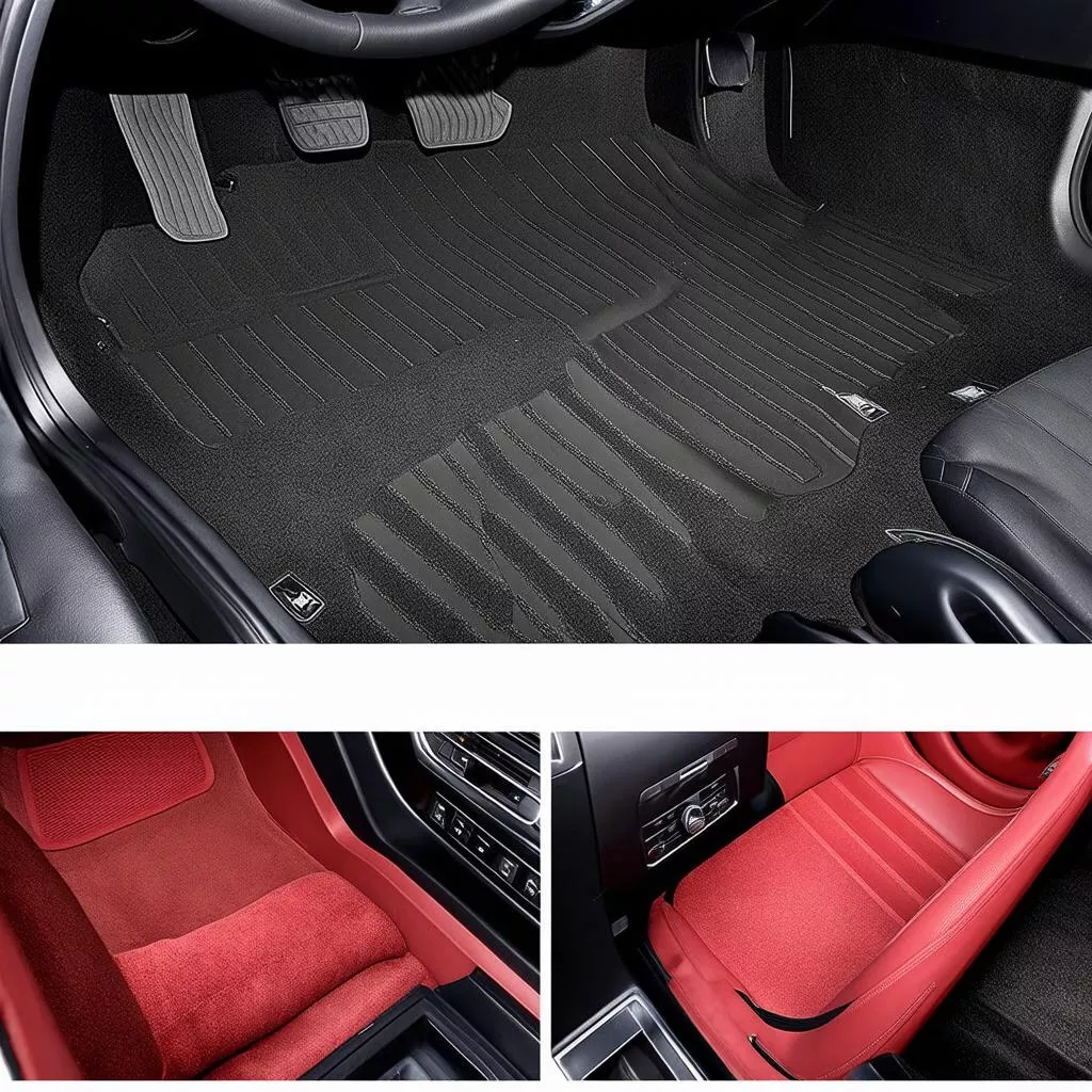 Various 360° car floor mat designs