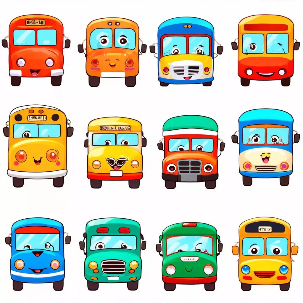 Các mẫu xe buýt hoạt hình cho bé