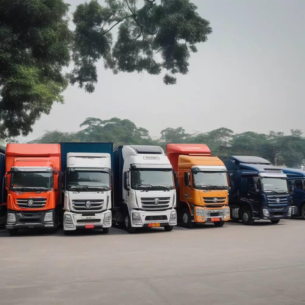 Modern truck models in Hanoi