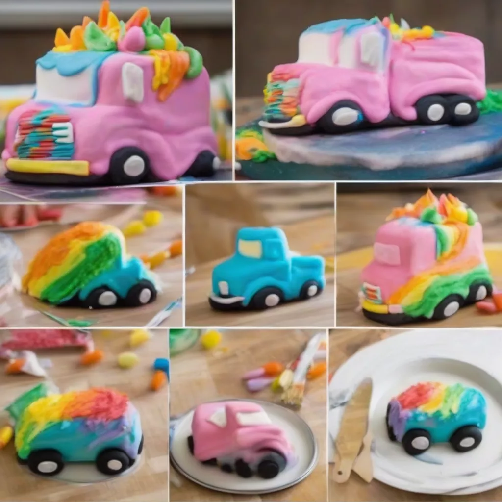 Simple truck birthday cake