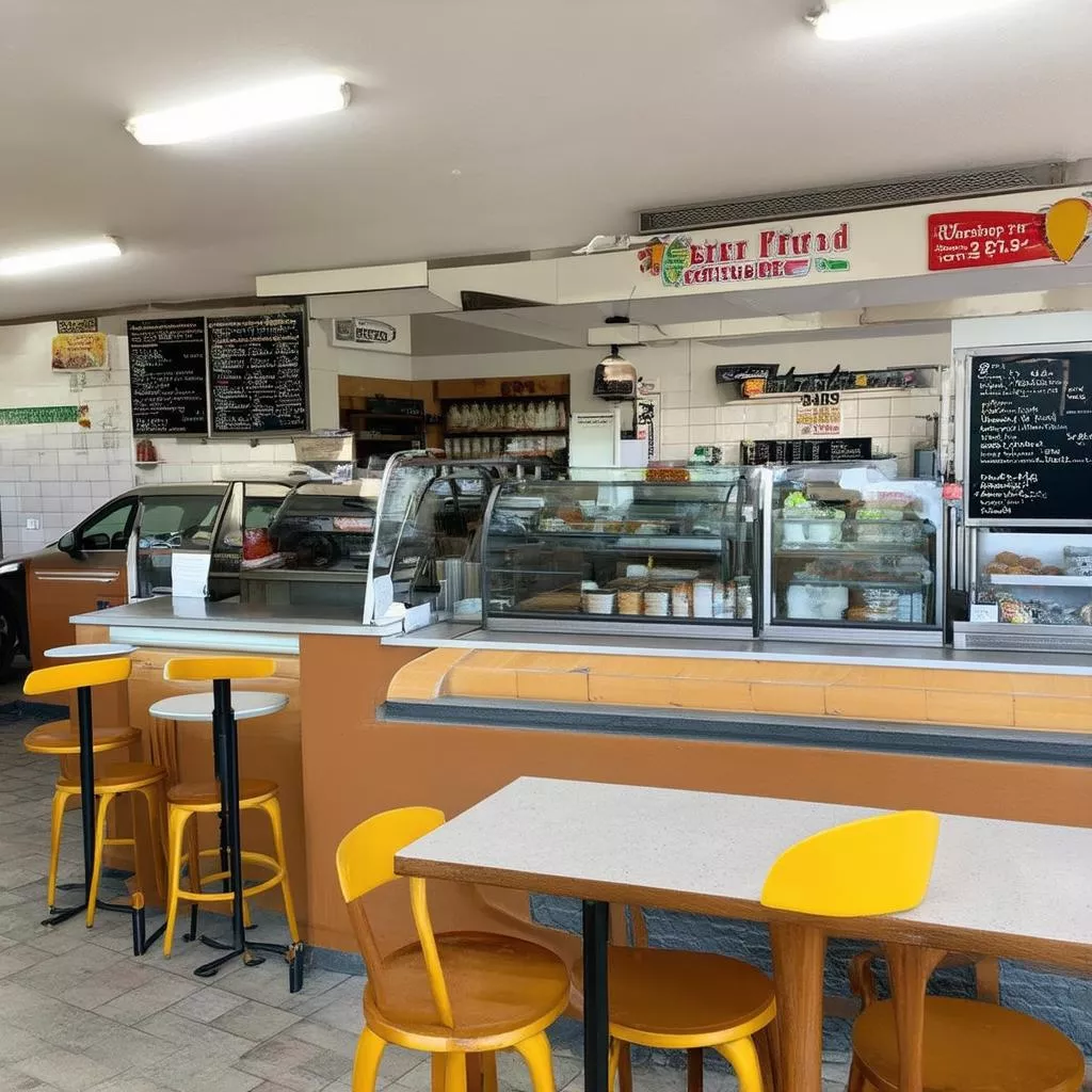 Cafe để xe ô tô thoáng mát