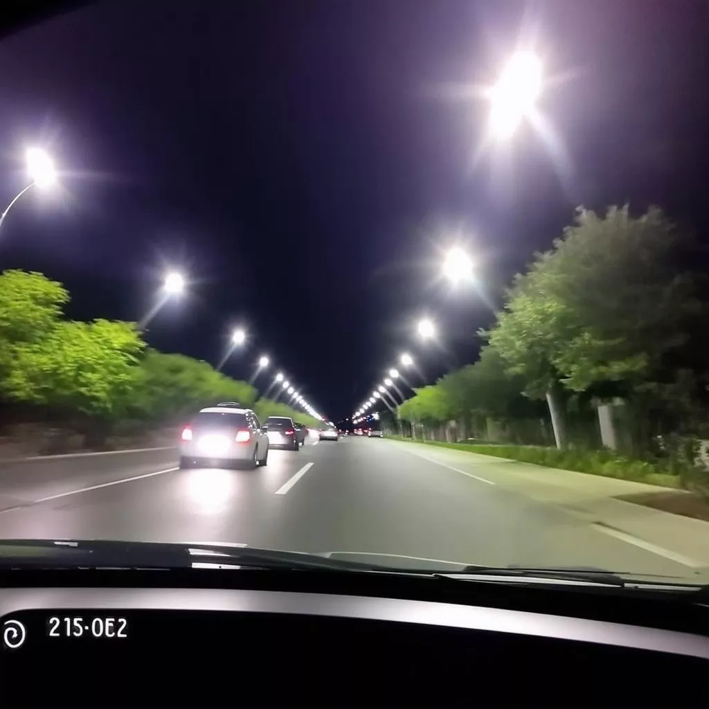 Dash cam night vision footage