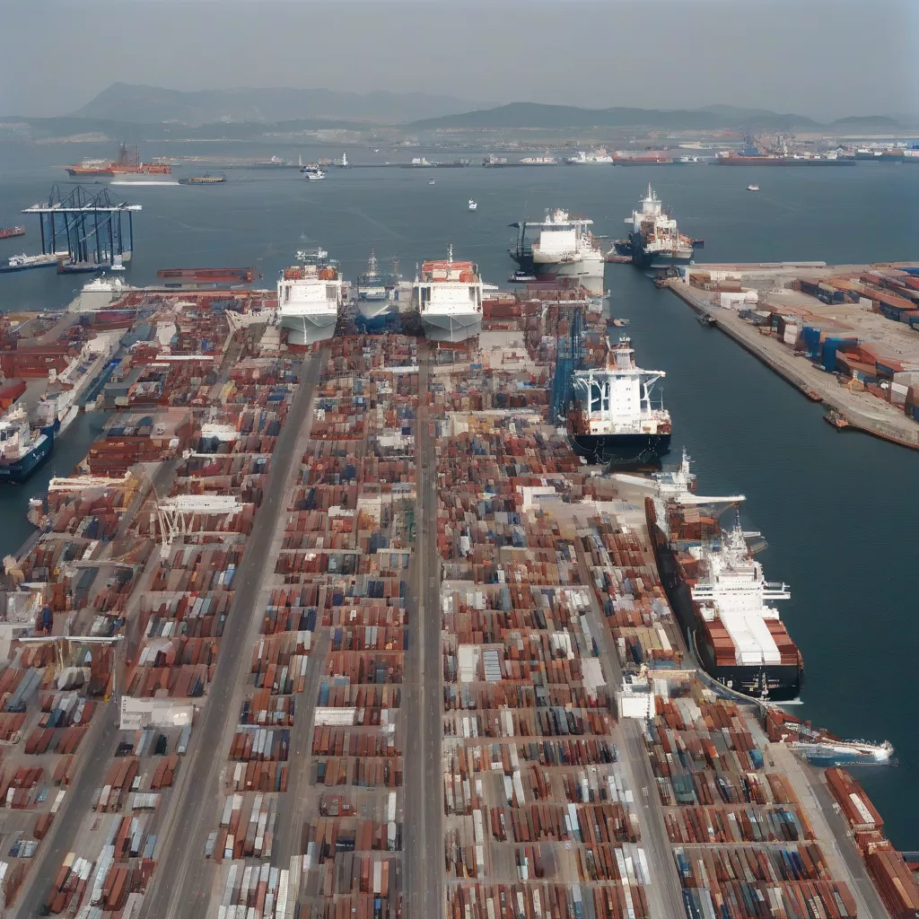 Seaport with Multiple Car Transport Ships