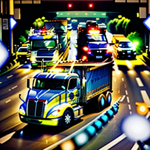 यातायात पुलिस अधिक भार वाले ट्रक का पता लगा रही है