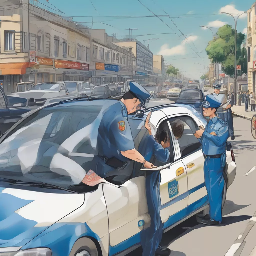 Cảnh sát giao thông kiểm tra giấy tờ