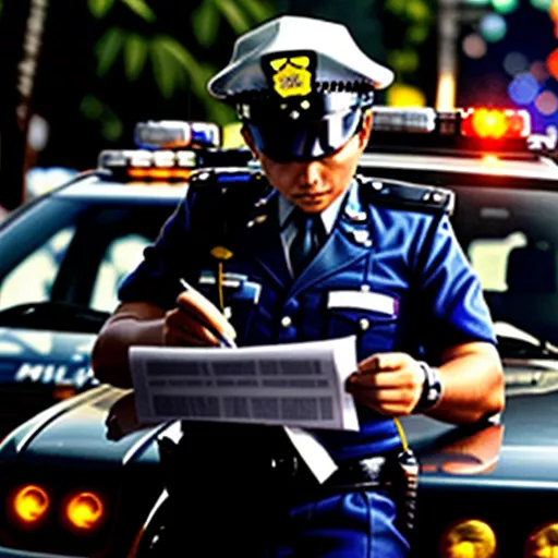 Cảnh sát giao thông kiểm tra xe hơi