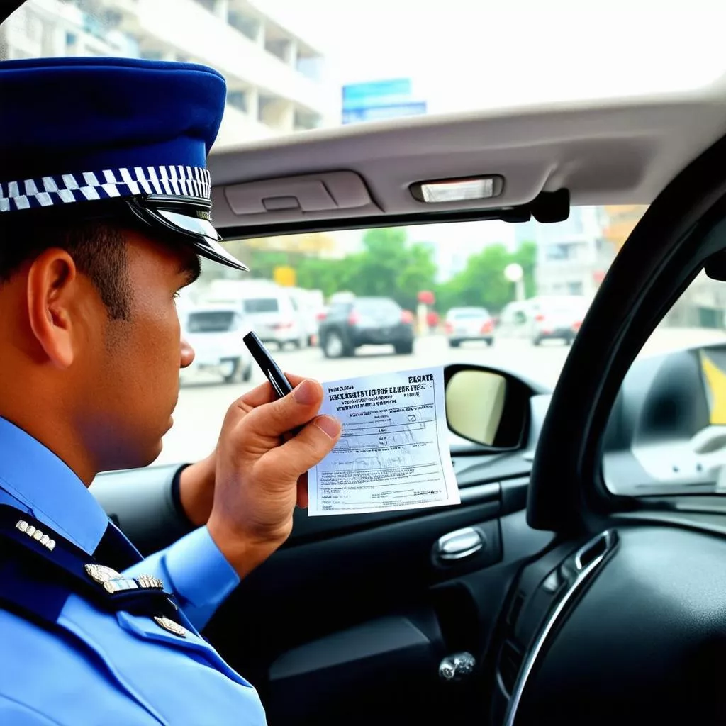 Cảnh sát giao thông phạt người vi phạm