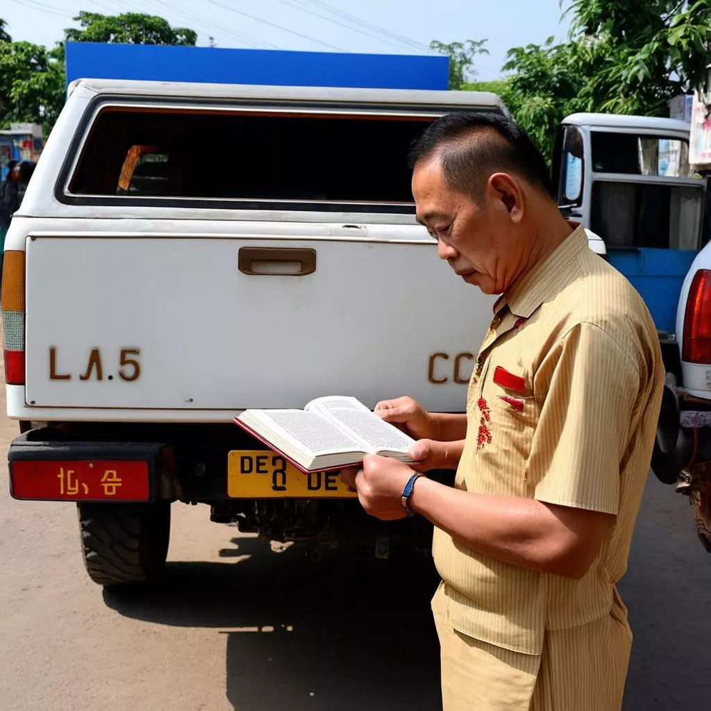Feng shui expert advising on truck selection