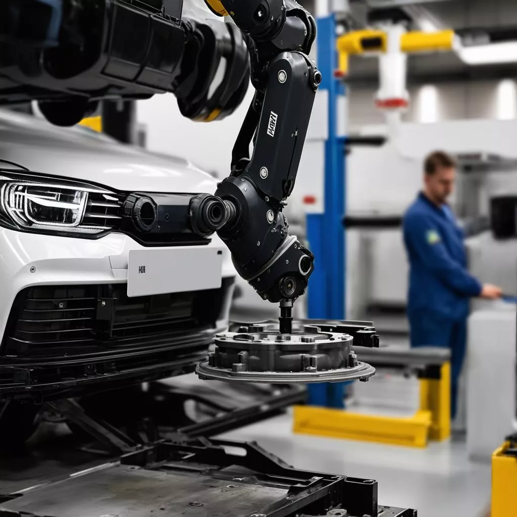 Modern technology at the car assembly plant