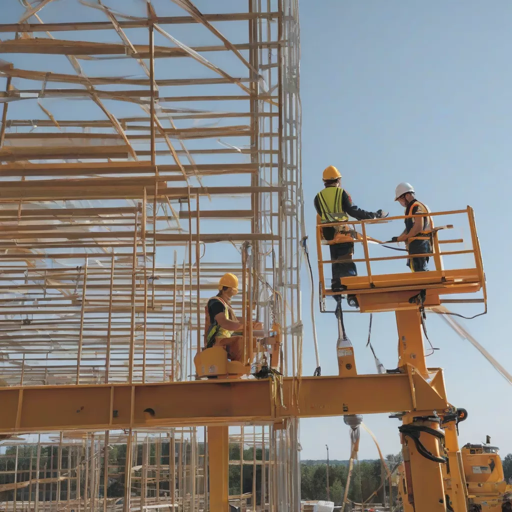 Operatore di piattaforma aerea al lavoro