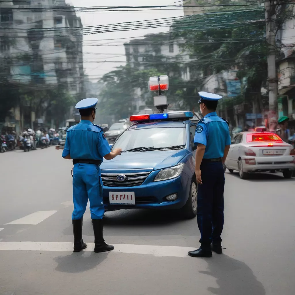 Cảnh sát giao thông xử phạt lỗi vượt đèn đỏ