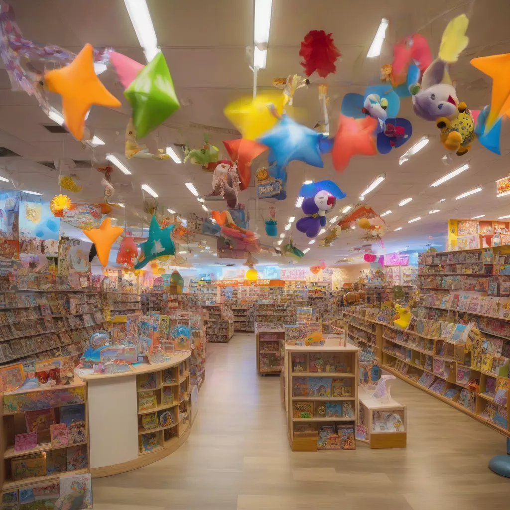 Toy store display of children's toys