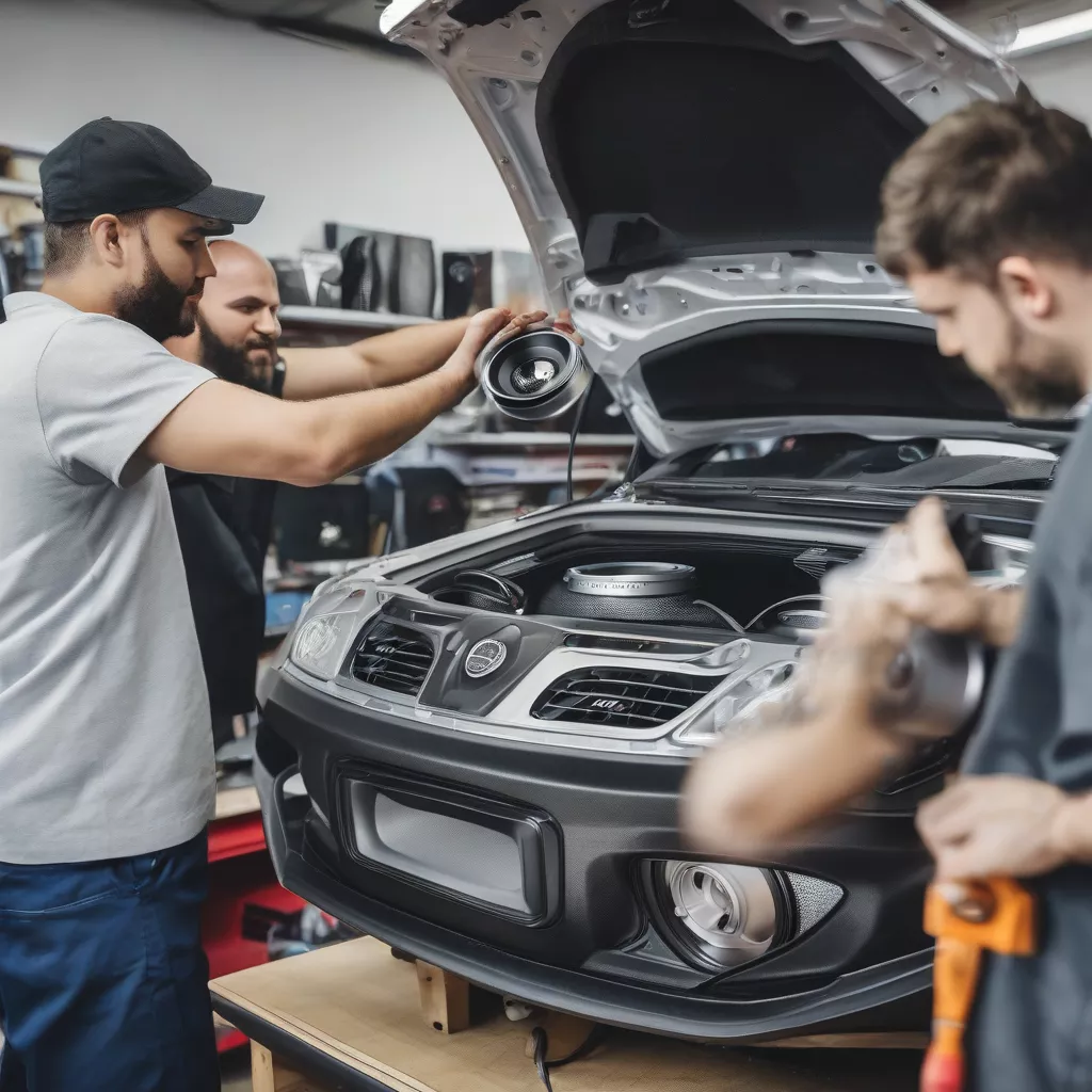 Car center speaker installation shop