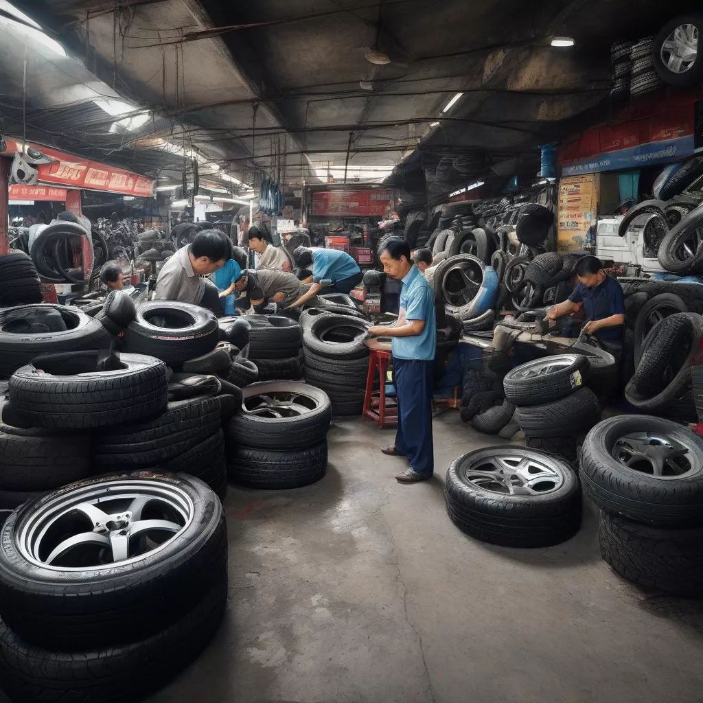 Tire shop in Hanoi