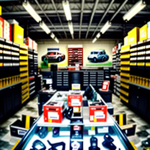 A well-organized auto parts store