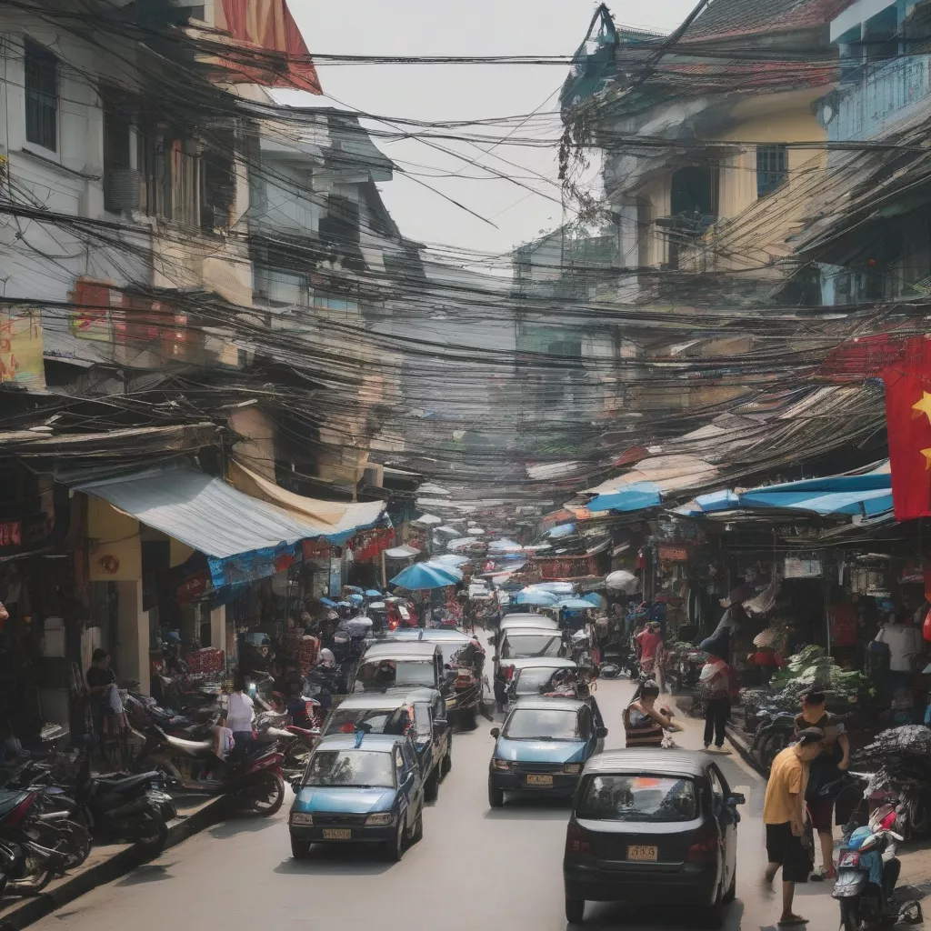 Autoteilegeschäft in Hanoi