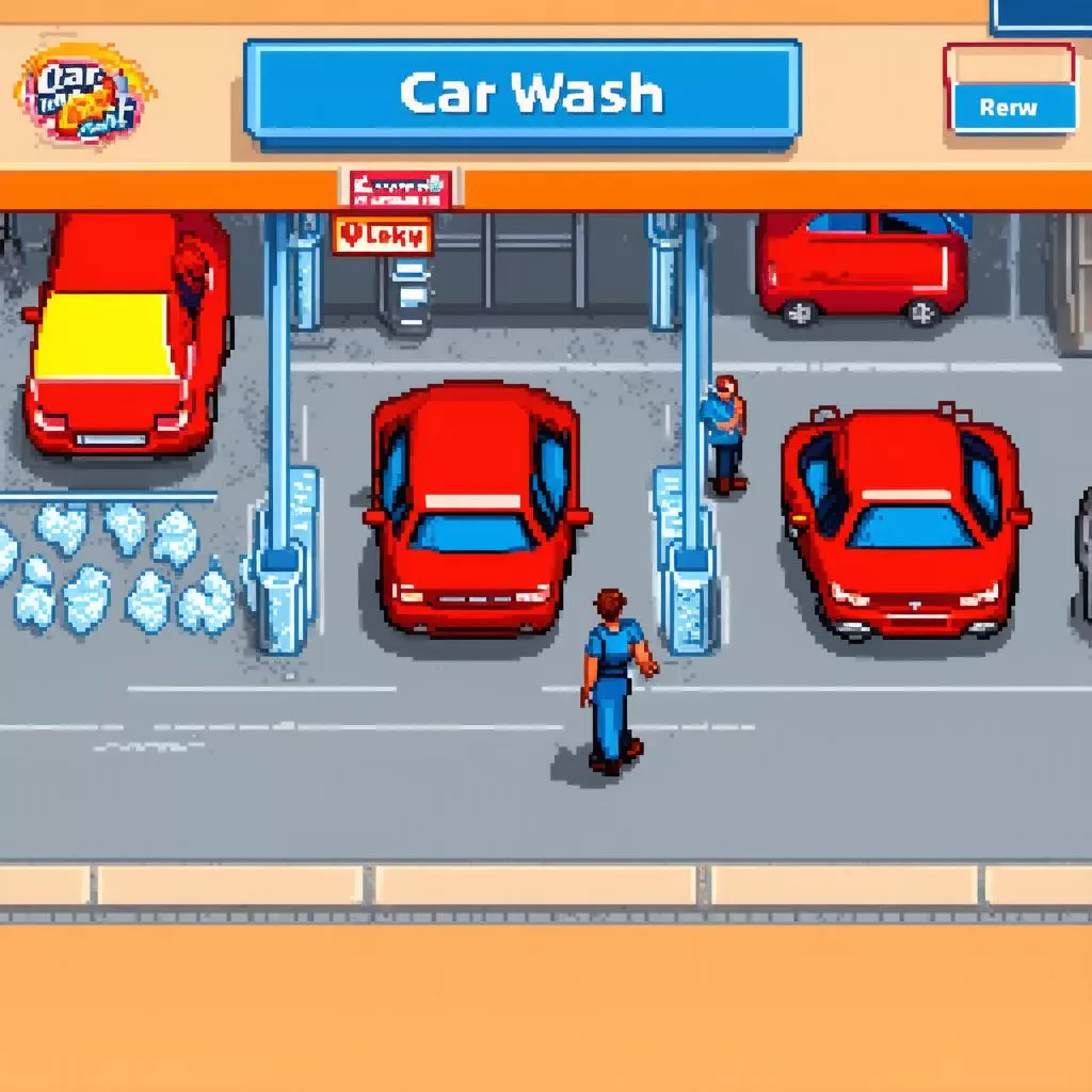 Virtual car wash in a game